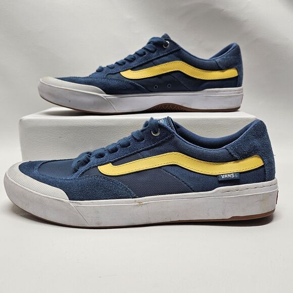 Vans Pro Skate Shoes Size 11.5 – Blue Yellow Stripe SickStick Sole Made China - Picture 4 of 10